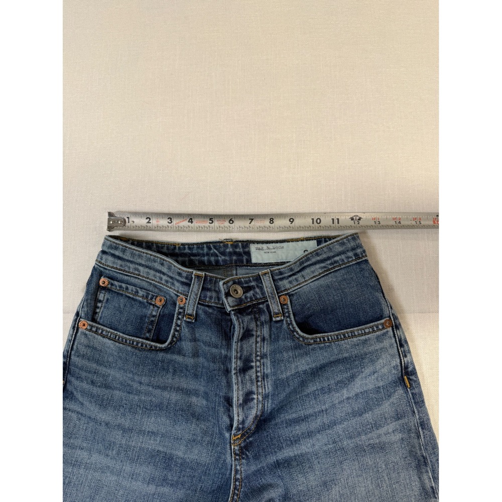 Rag & Bone Logan High Rise Straight Leg Jeans Farrow Wash Blue 26 WDD21S2789K1FA - Picture 10 of 11